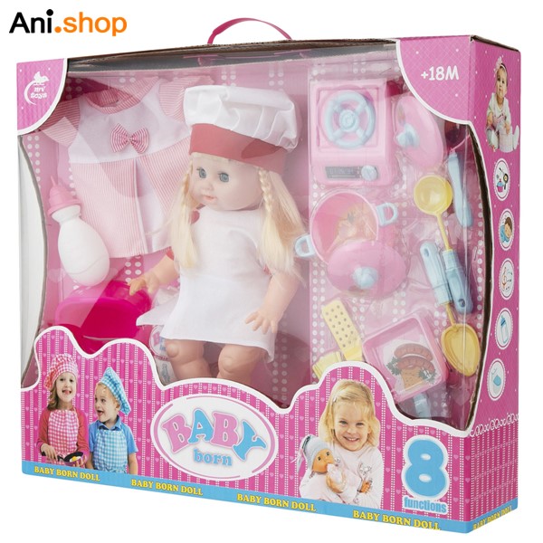 عروسک بیبی بورن طرح نوزاد مدل MV6633-5 ارتفاع 32 سانتی متر کد 77 - Image 5
