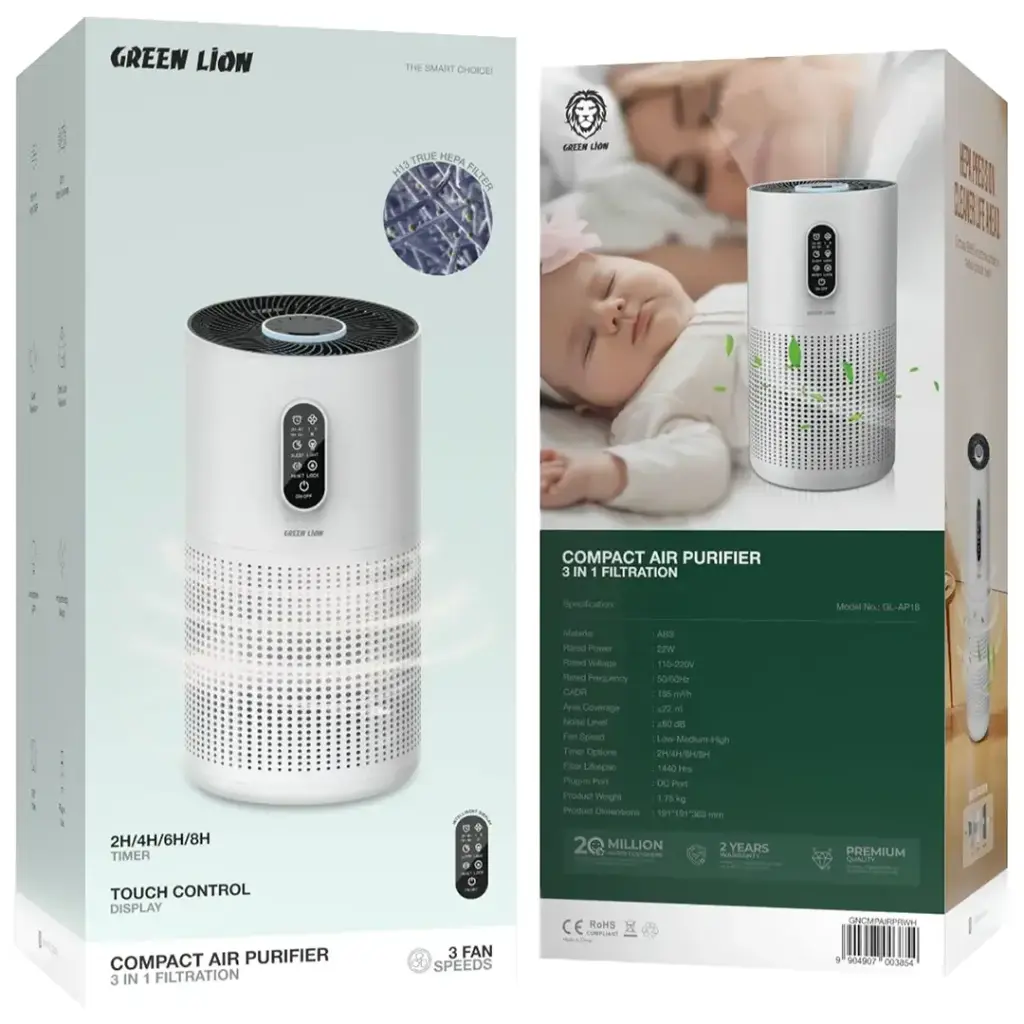 دستگاه تصفیه هوا گرین لاین اصلی مدل Green Lion Compact Air Purifier- HEPA 4 - Image 3