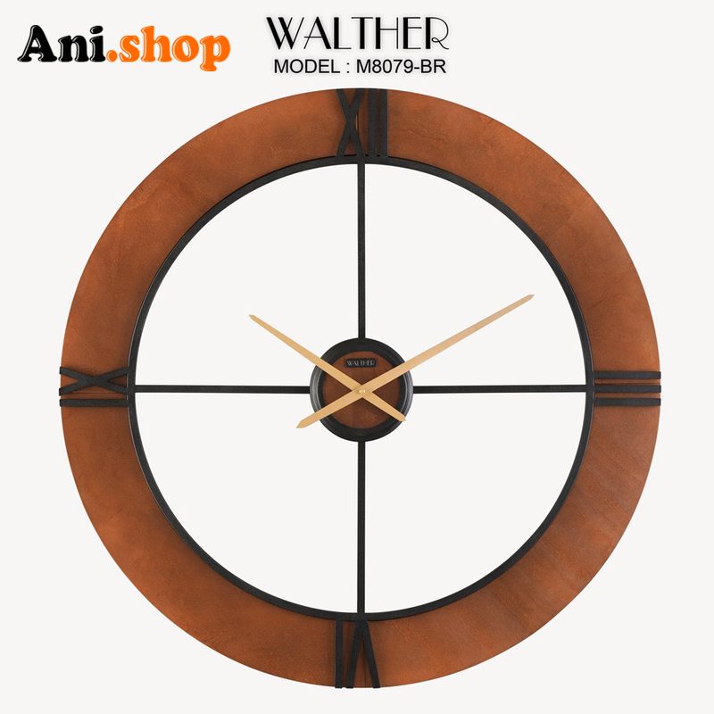 ساعت دیواری قطر 80 ترکیب چوب و فلز M8079_BR